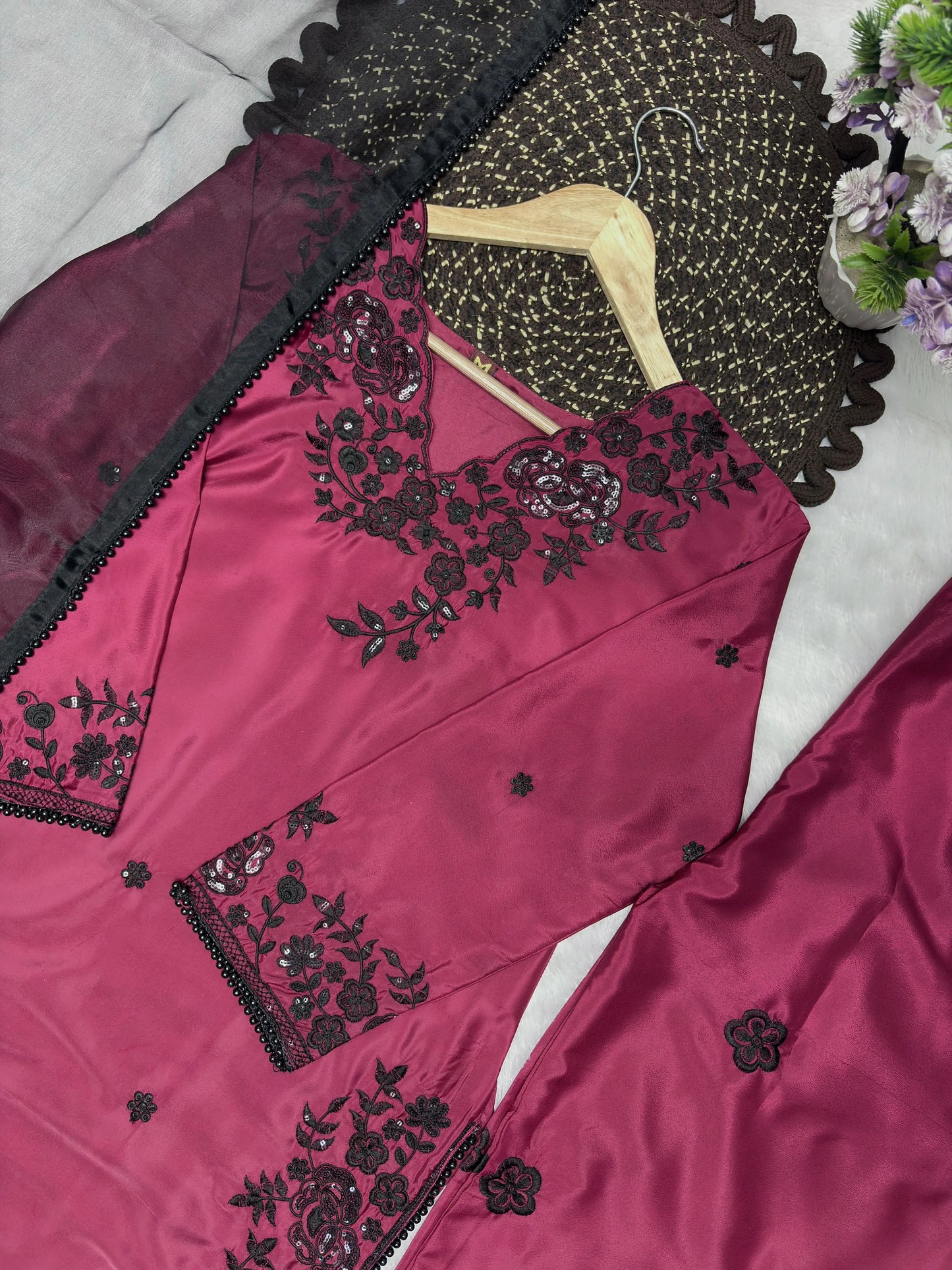 Designer Magenta Party Wear Kurta Set