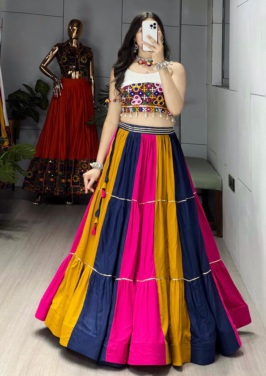 Designer Navratri Lehenga Choli with Kutchi Mirror Work