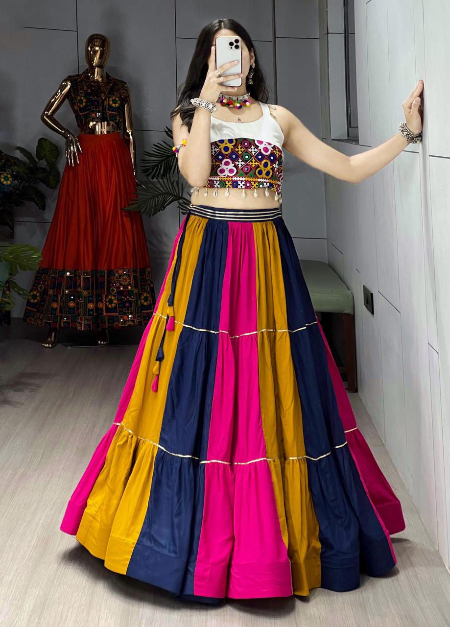 Designer Navratri Lehenga Choli with Kutchi Mirror Work