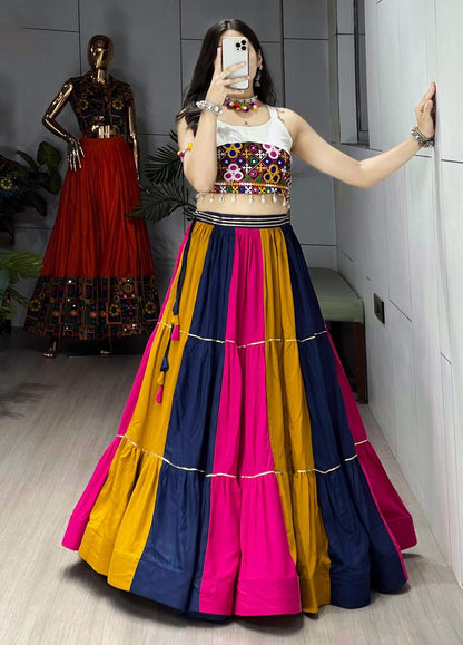 Designer Navratri Lehenga Choli with Kutchi Mirror Work