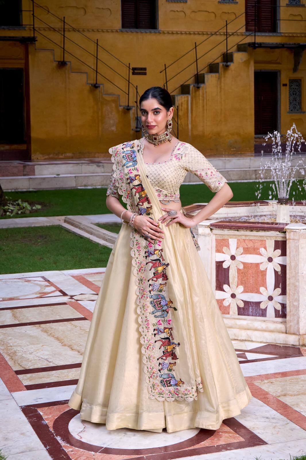 Designer Off White Lehenga for Party Wedding
