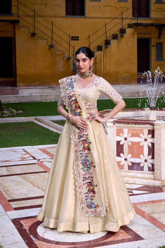 Designer Off White Lehenga for Party Wedding