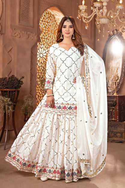 Designer Party Sharara Palazzo Suit Set with Dupatta