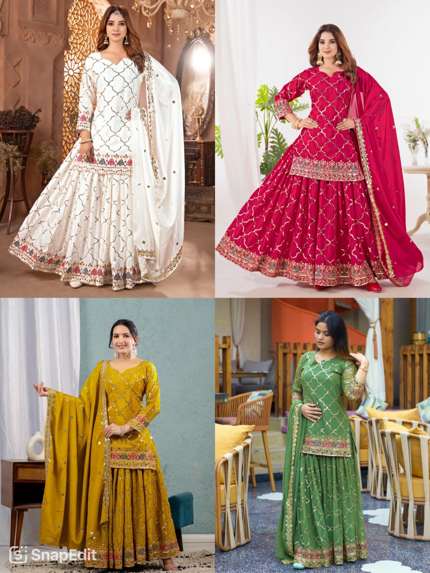 Designer Party Sharara Palazzo Suit Set with Dupatta