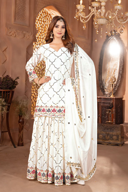 Designer Party Sharara Palazzo Suit Set with Dupatta