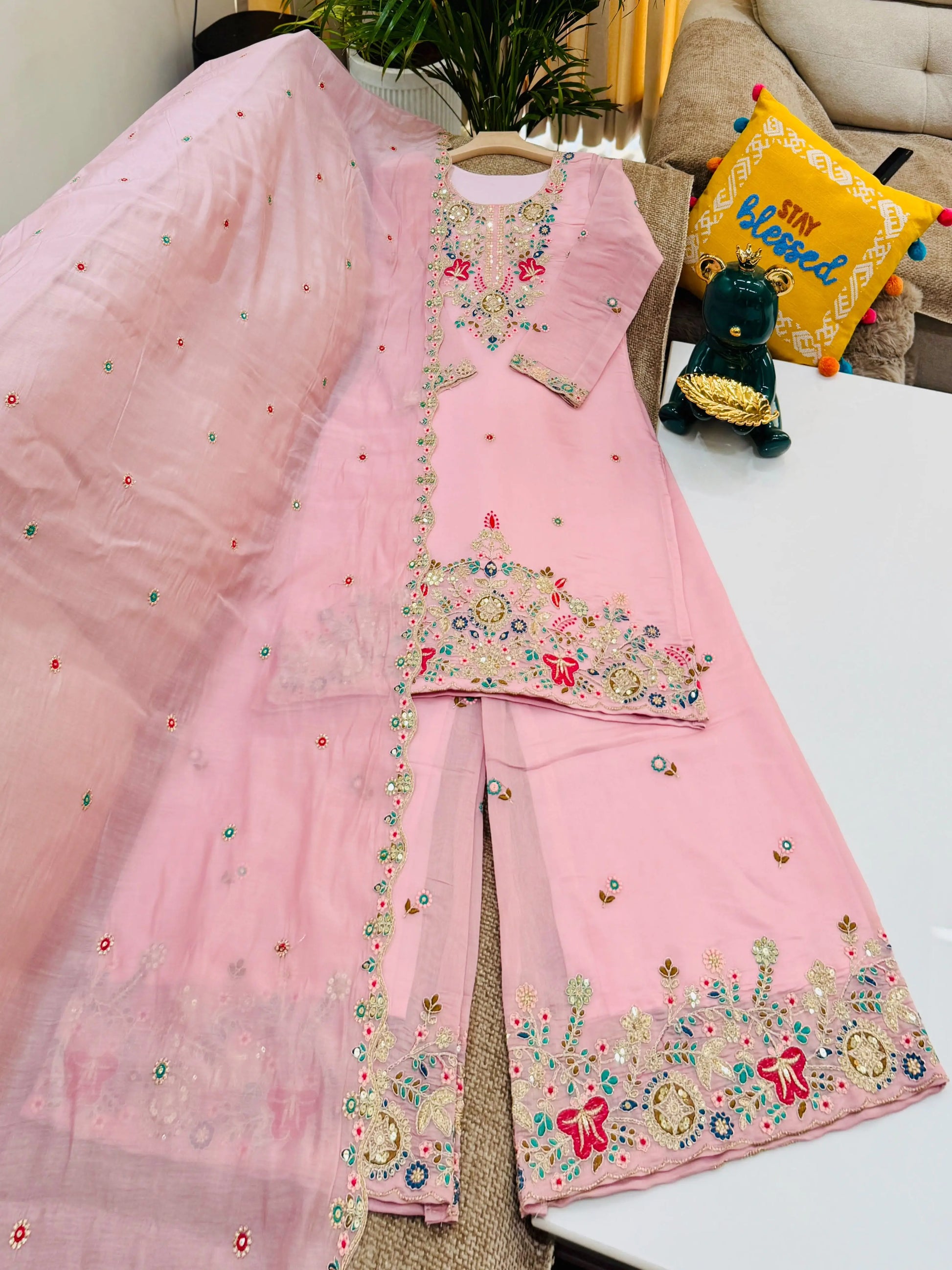 Designer Party Sharara Suit & Dupatta Set