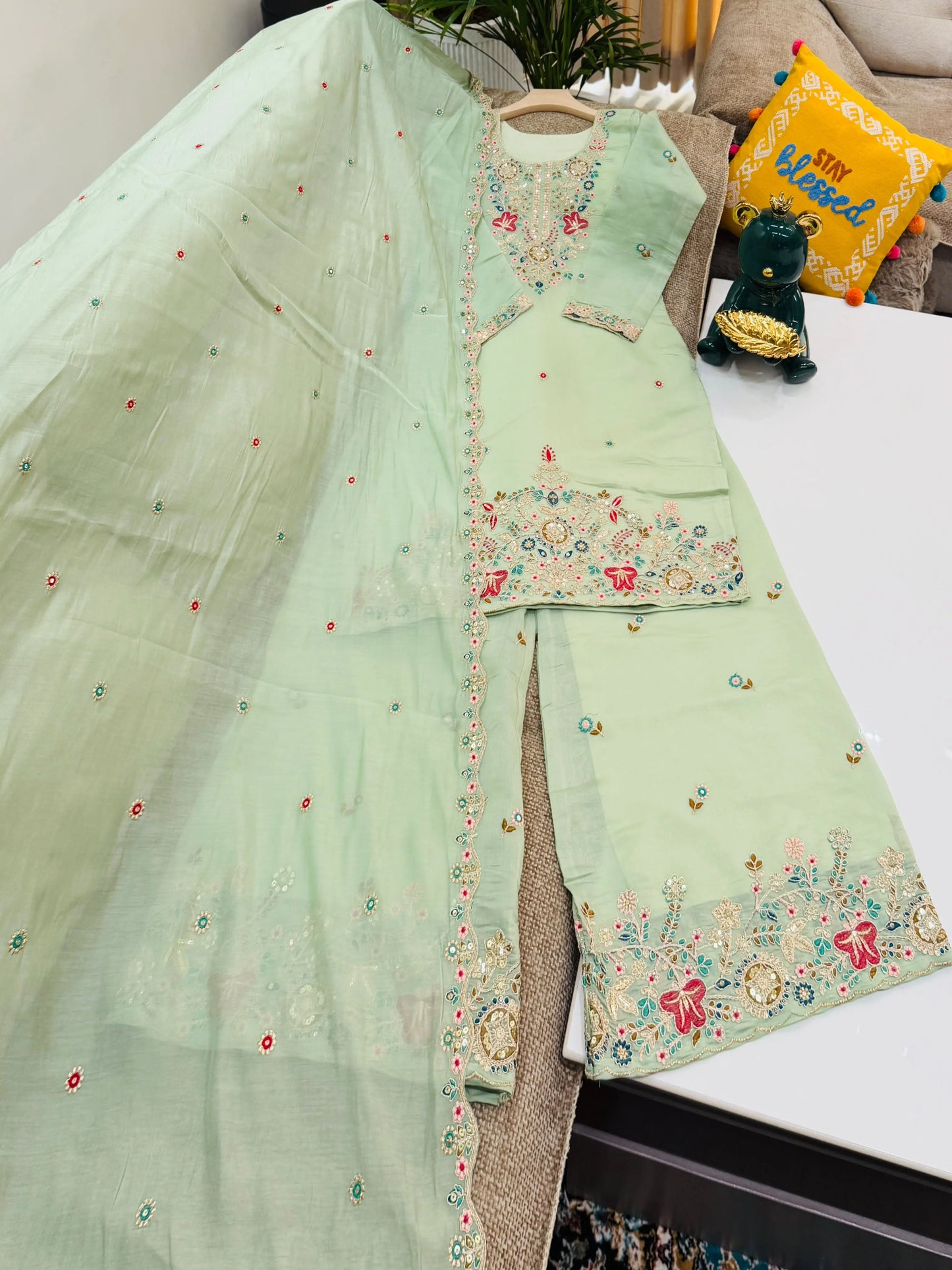 Designer Party Sharara Suit & Dupatta Set