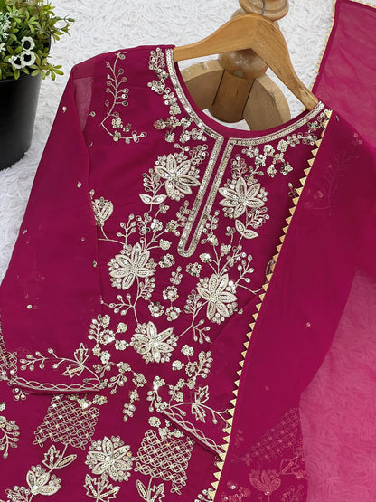 Designer Party Wear Look Top-Plazzo Set
