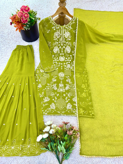 Designer Party Wear Look Top-Plazzo Set