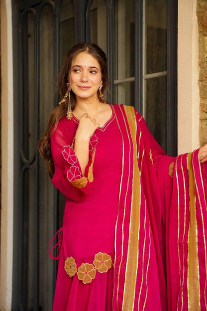 Designer Party Wear Look Top & Plazzo With Dupatta Set