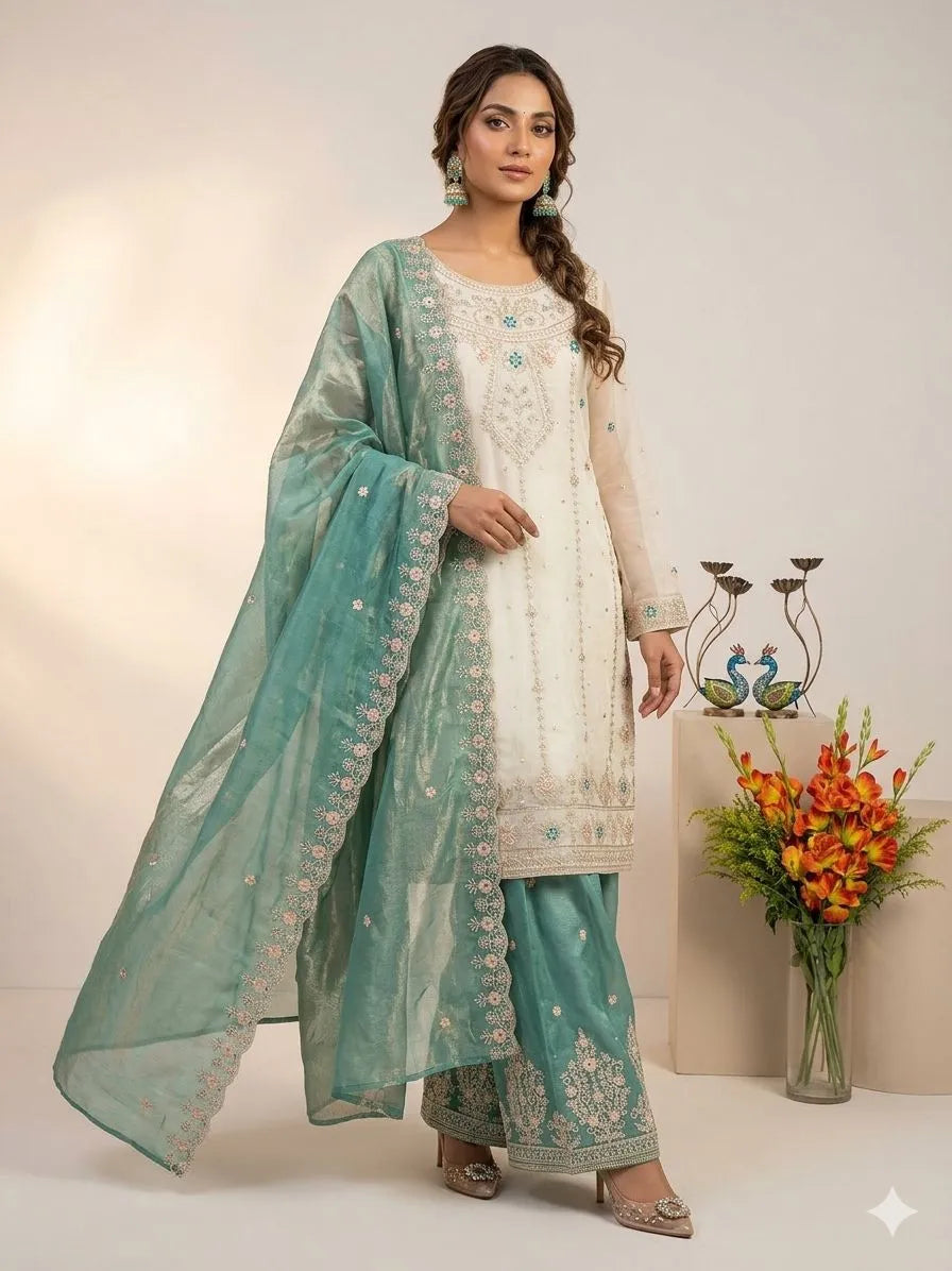 Designer Party Wear Sharara Suit Set