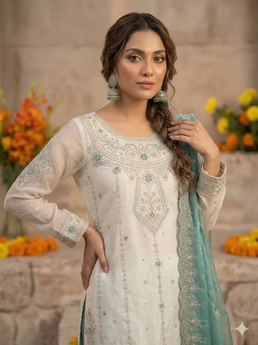 Designer Party Wear Sharara Suit Set