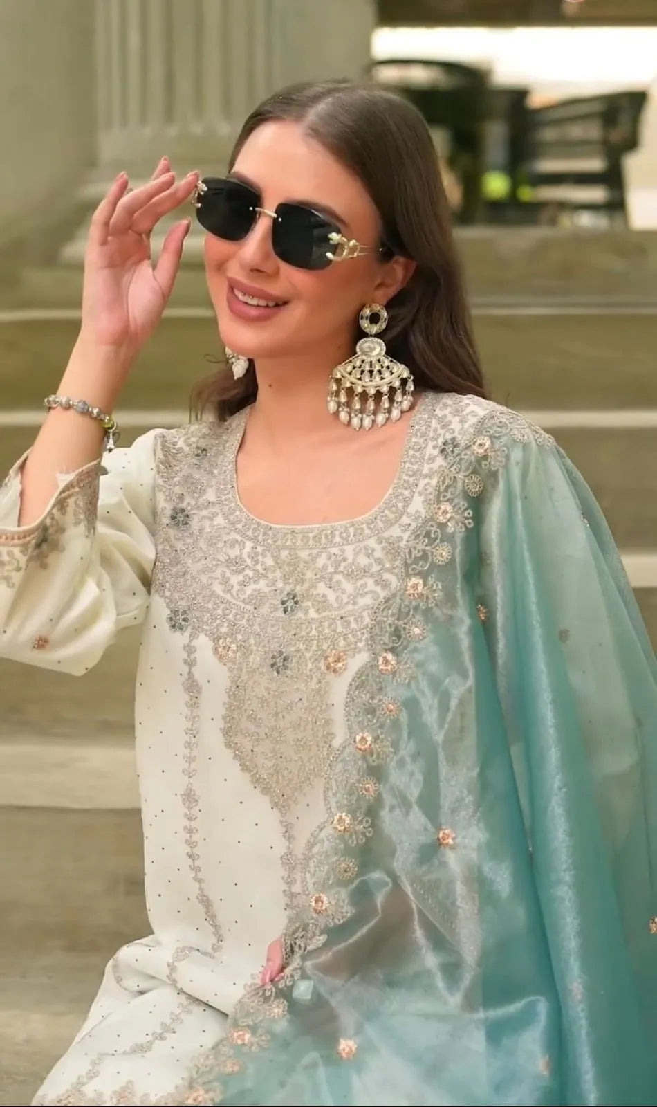 Designer Party Wear Sharara Suit Set