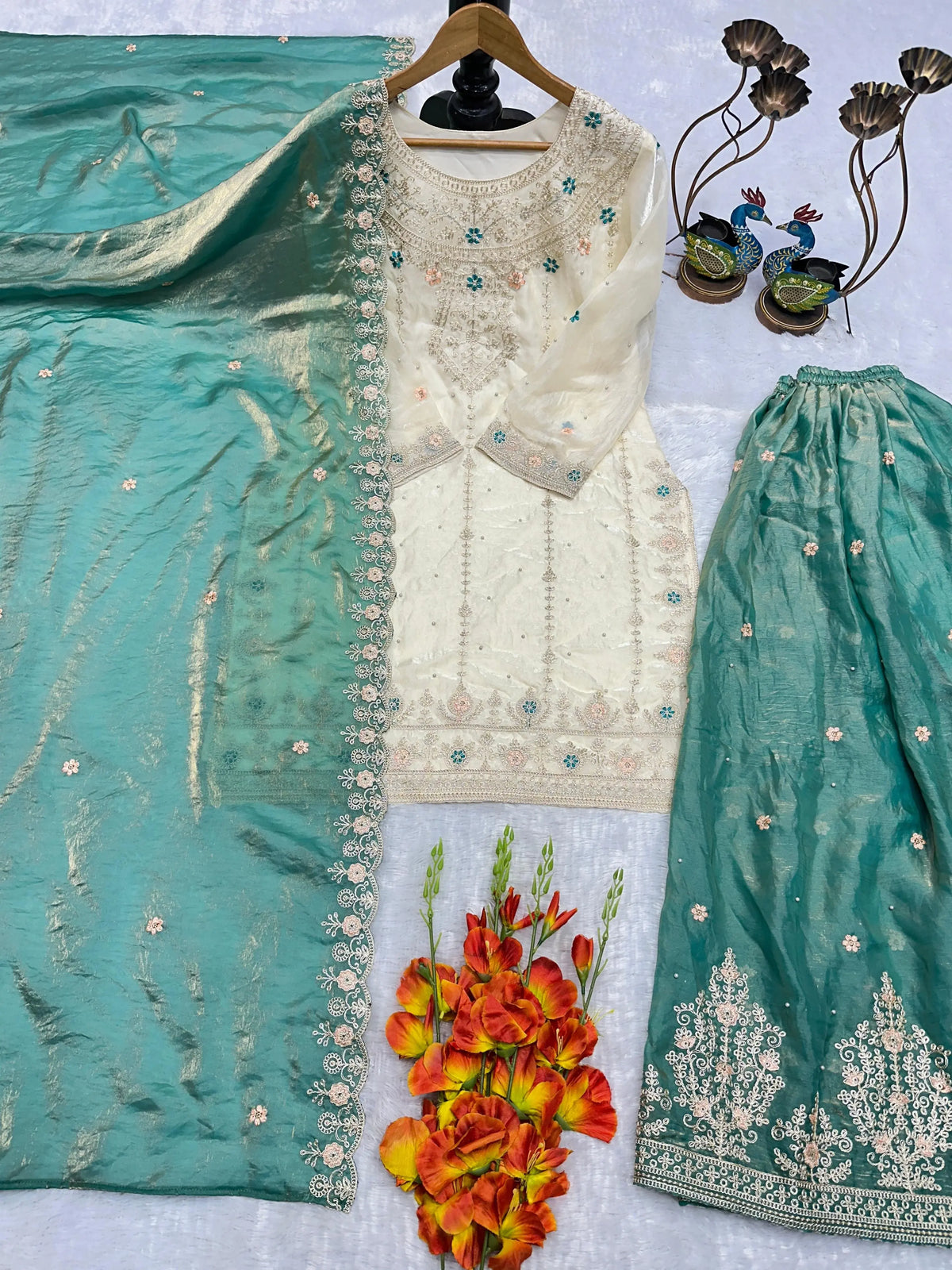 Designer Party Wear Sharara Suit Set