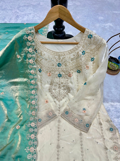 Designer Party Wear Sharara Suit Set