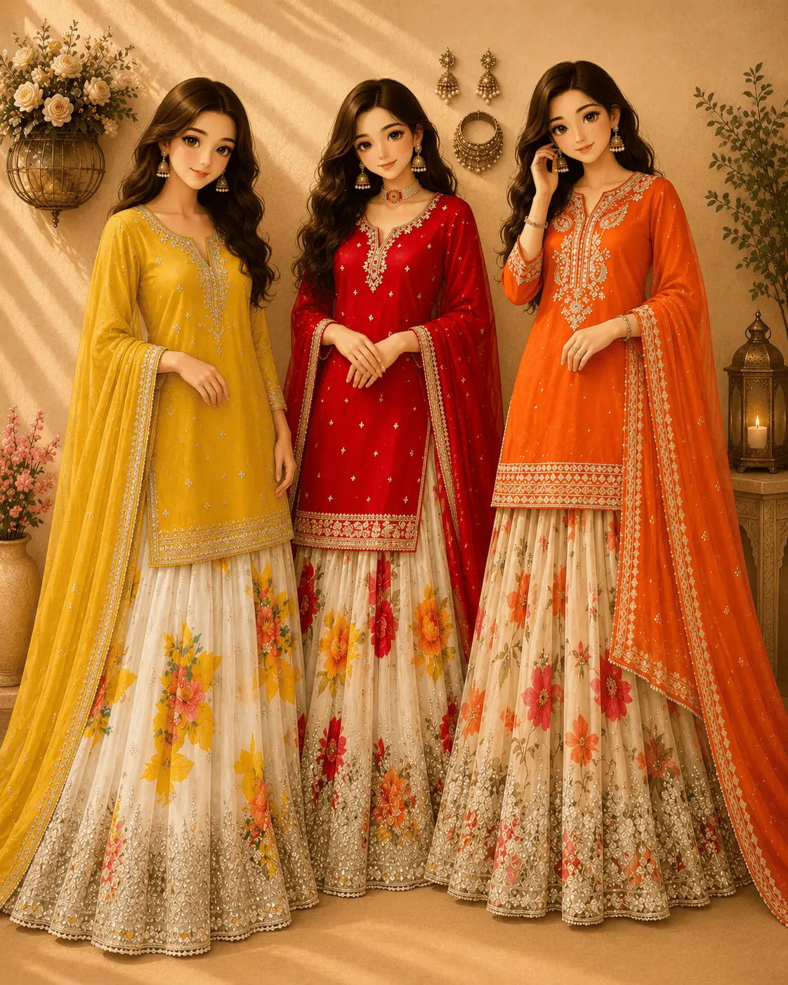 Designer Party Wear Sharara Suit