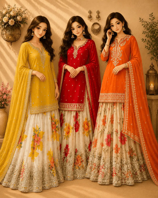 Designer Party Wear Sharara Suit