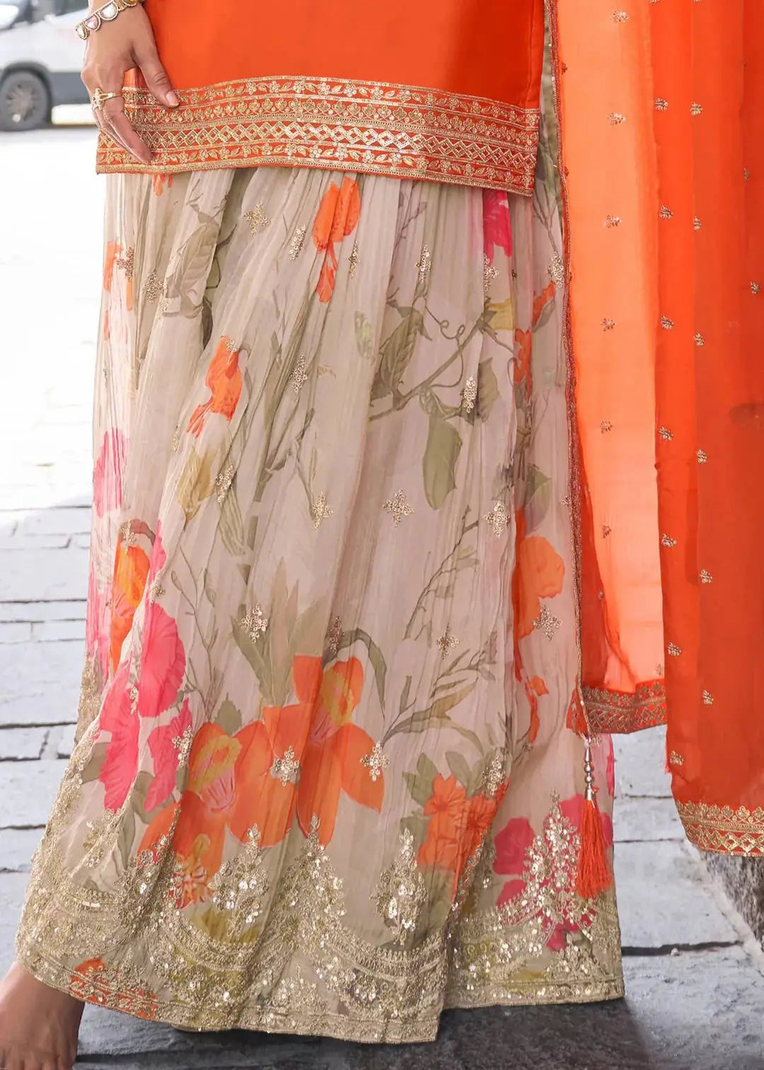 Designer Party Wear Sharara Suit