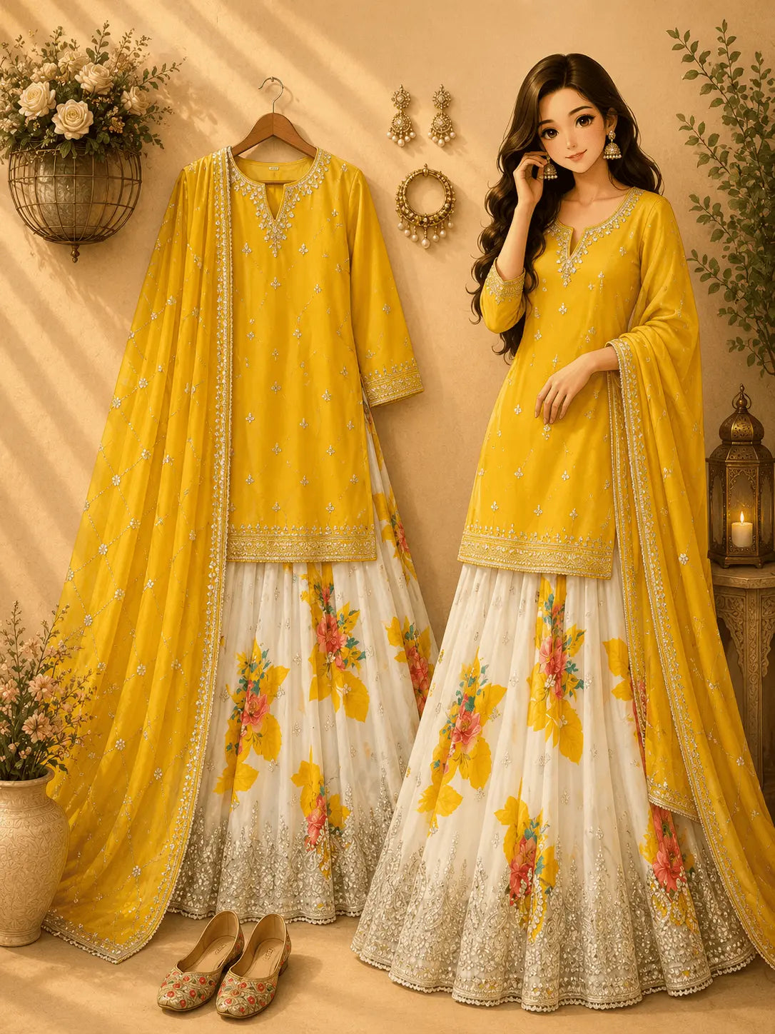 Designer Party Wear Sharara Suit