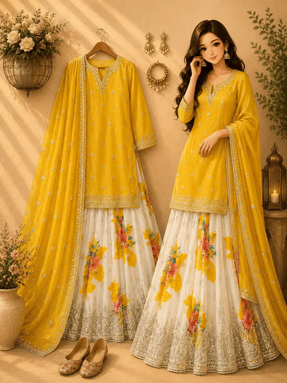 Designer Party Wear Sharara Suit