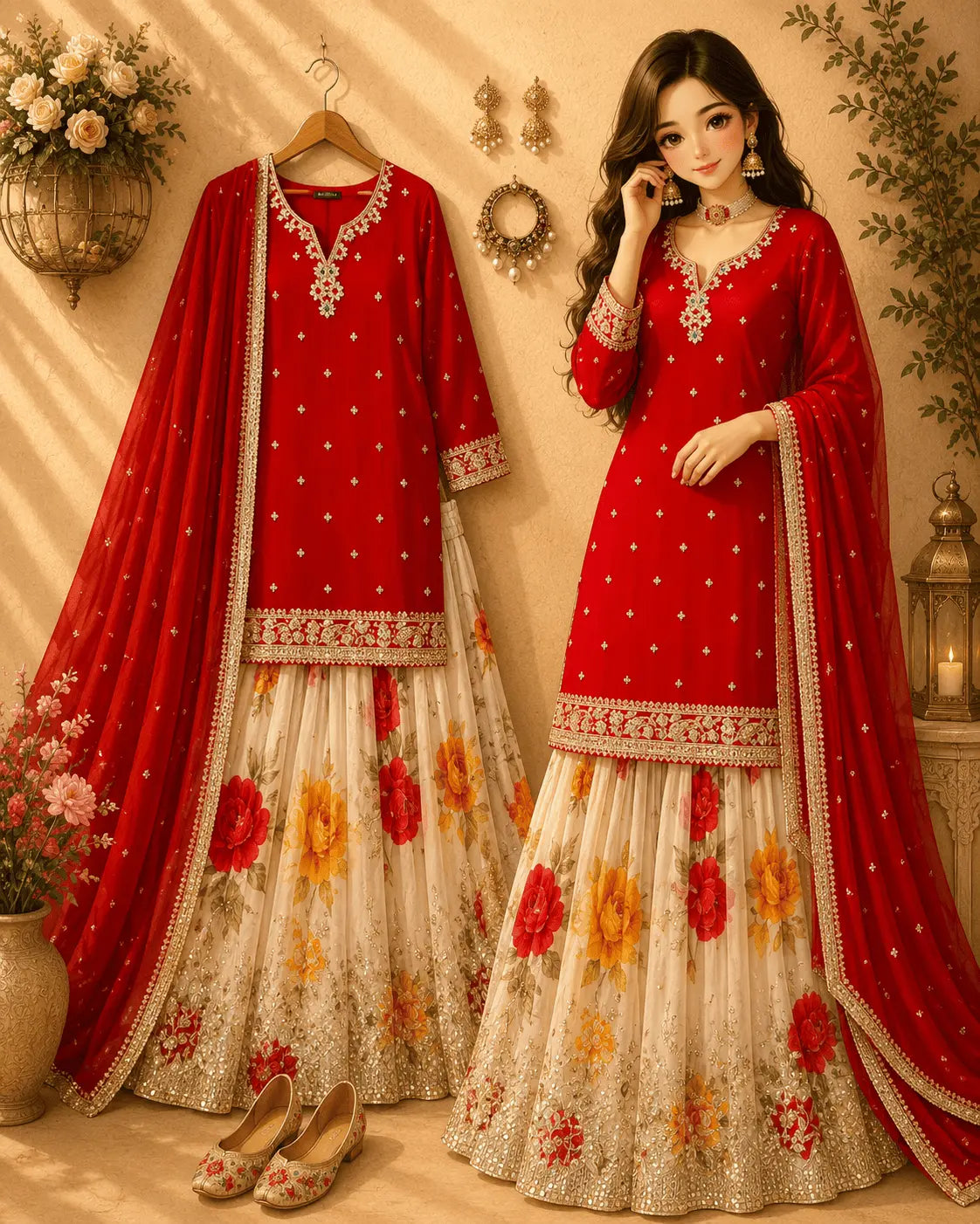 Designer Party Wear Sharara Suit