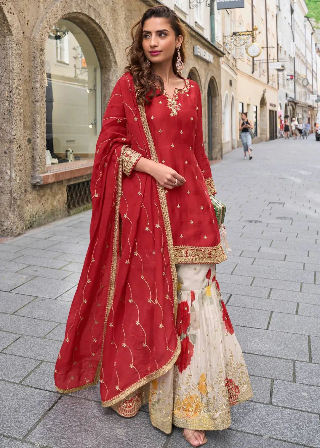 Designer Party Wear Sharara Suit
