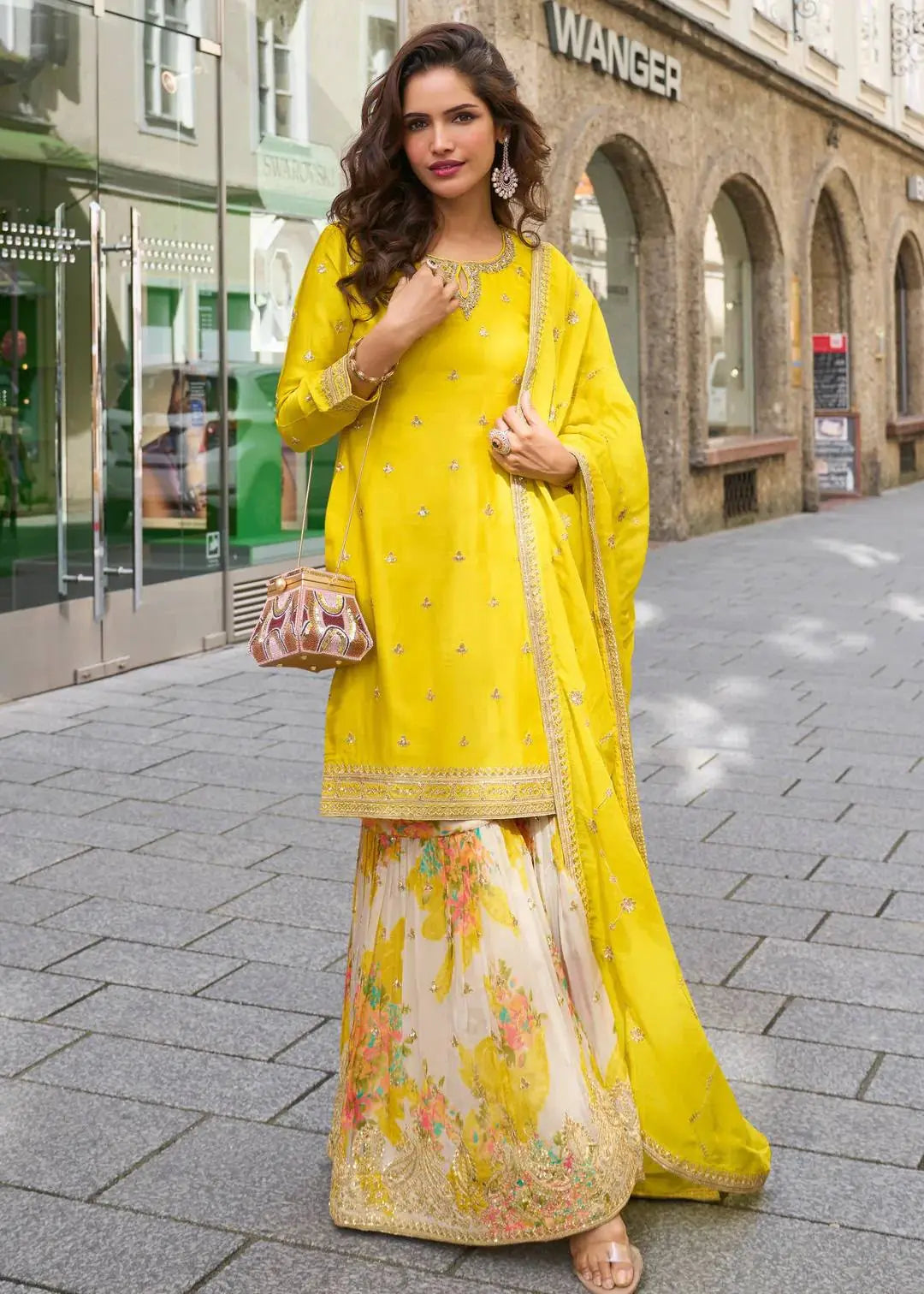 Designer Party Wear Sharara Suit