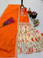Designer Party Wear Sharara Suit