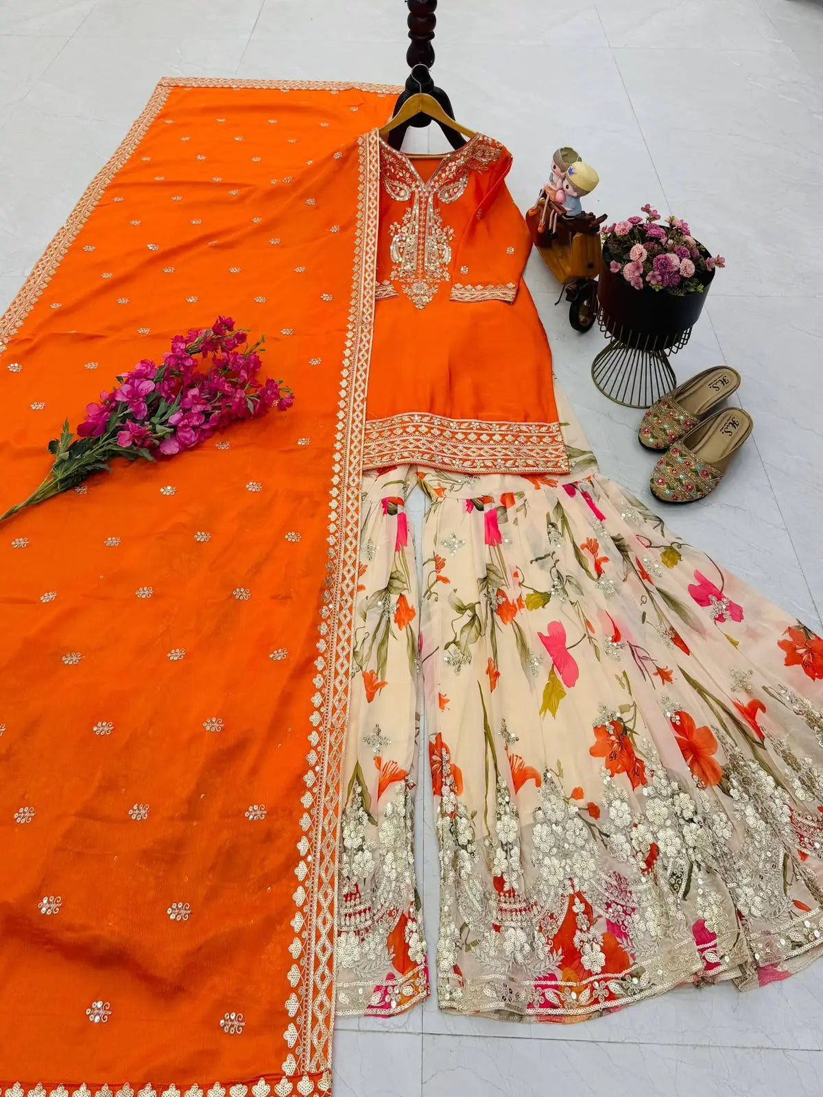 Designer Party Wear Sharara Suit