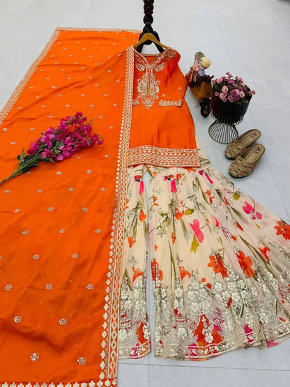 Designer Party Wear Sharara Suit