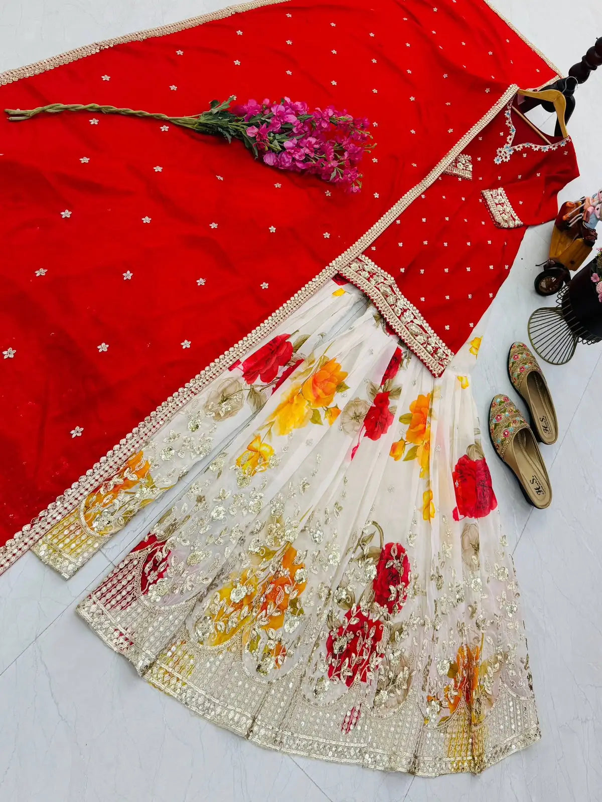 Designer Party Wear Sharara Suit