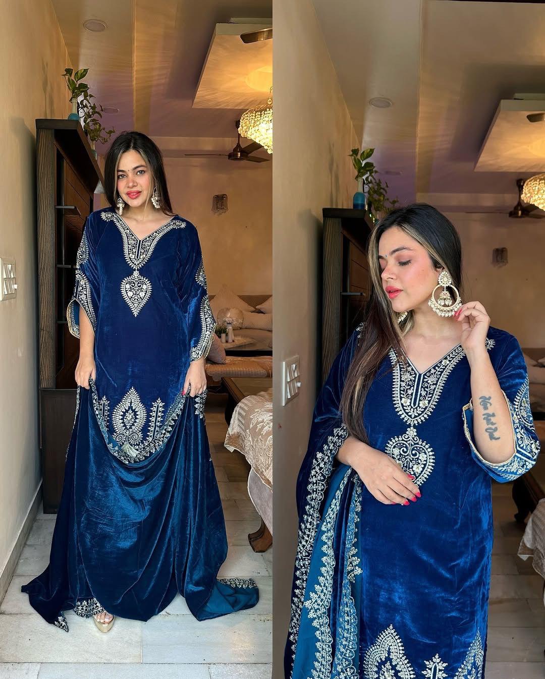 Designer Party Wear Velvet Suit for Women