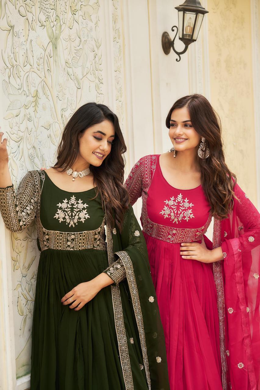 Designer Party Wear & Wedding Gown with Dupatta 