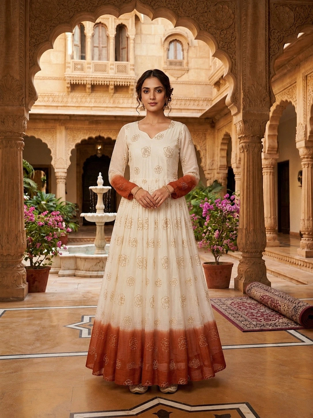 Designer Printed Anarkali Gown