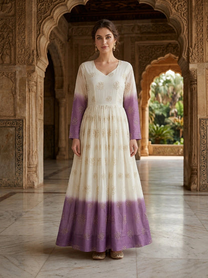 Designer Printed Anarkali Gown