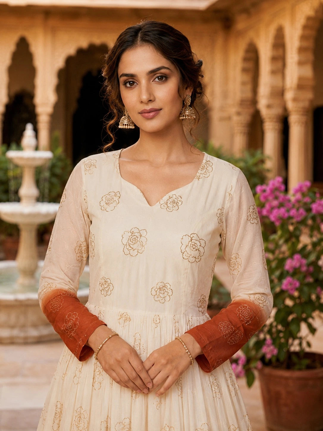 Designer Printed Anarkali Gown