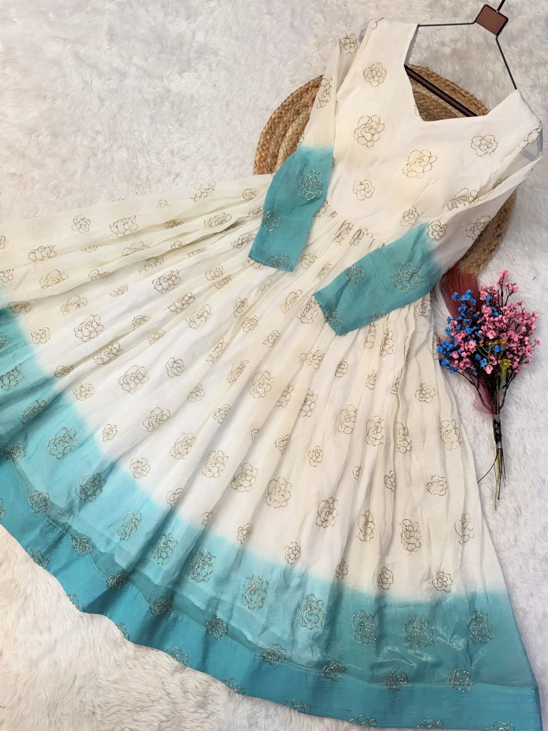 Designer Printed Anarkali Gown