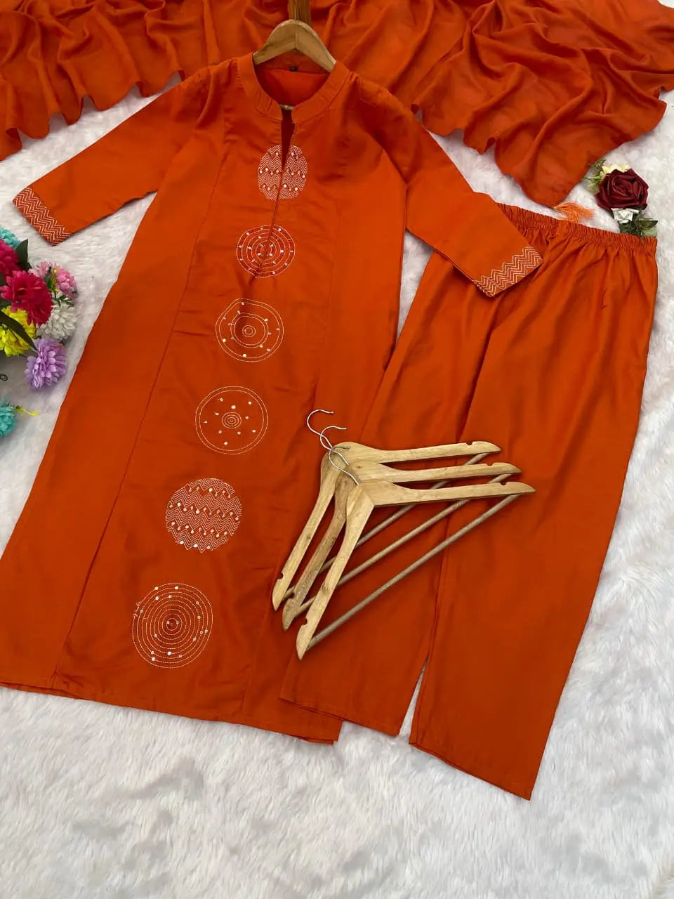 Designer Rayon Kurta Pant with Dupatta
