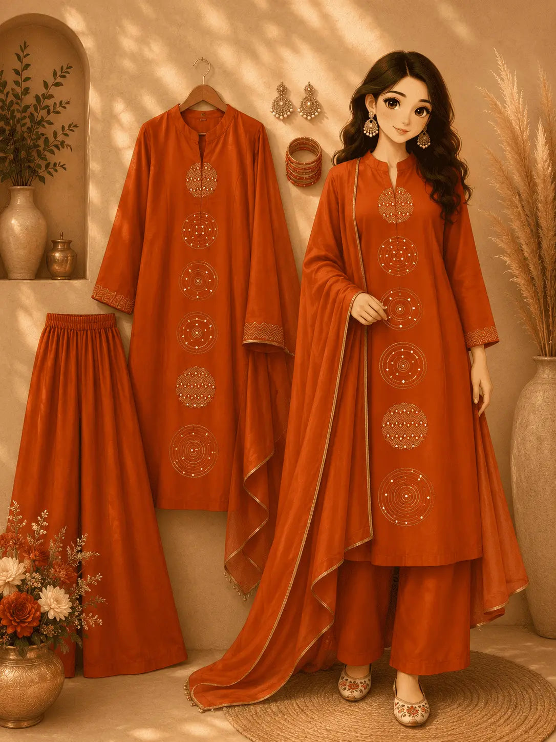 Designer Rayon Kurta Pant with Dupatta
