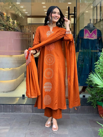 Designer Rayon Kurta Pant with Dupatta