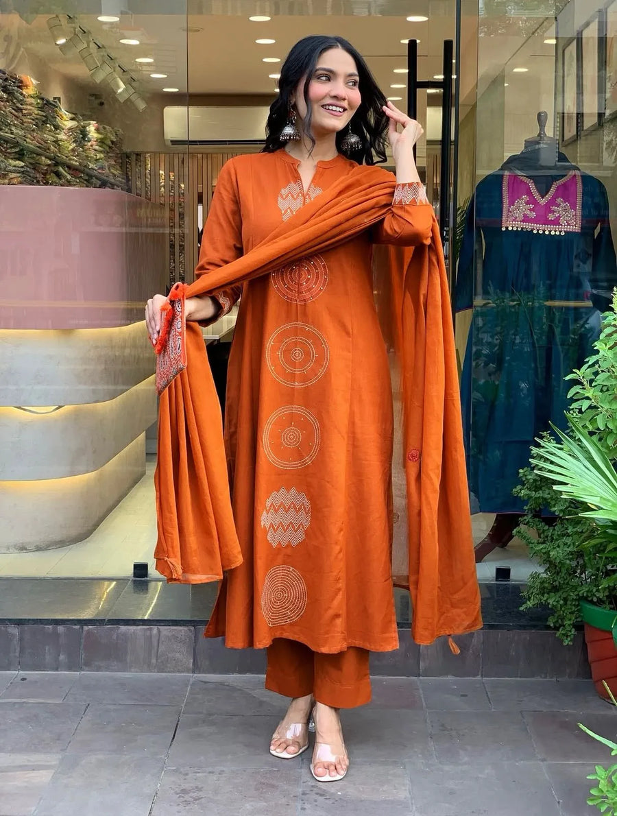 Designer Rayon Kurta Pant with Dupatta