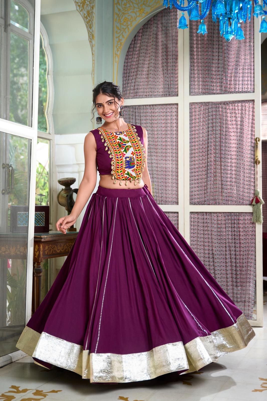 Designer Rayon Lehenga with Gamthi Work Blouse
