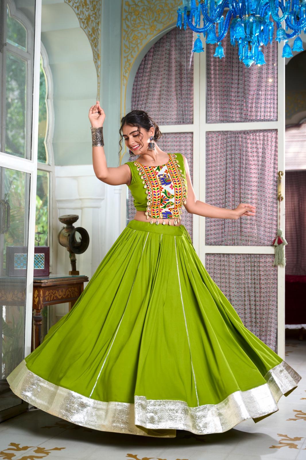 Designer Rayon Lehenga with Gamthi Work Blouse