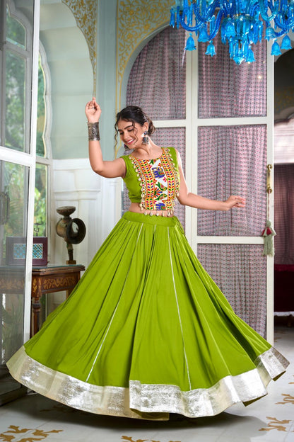 Designer Rayon Lehenga with Gamthi Work Blouse