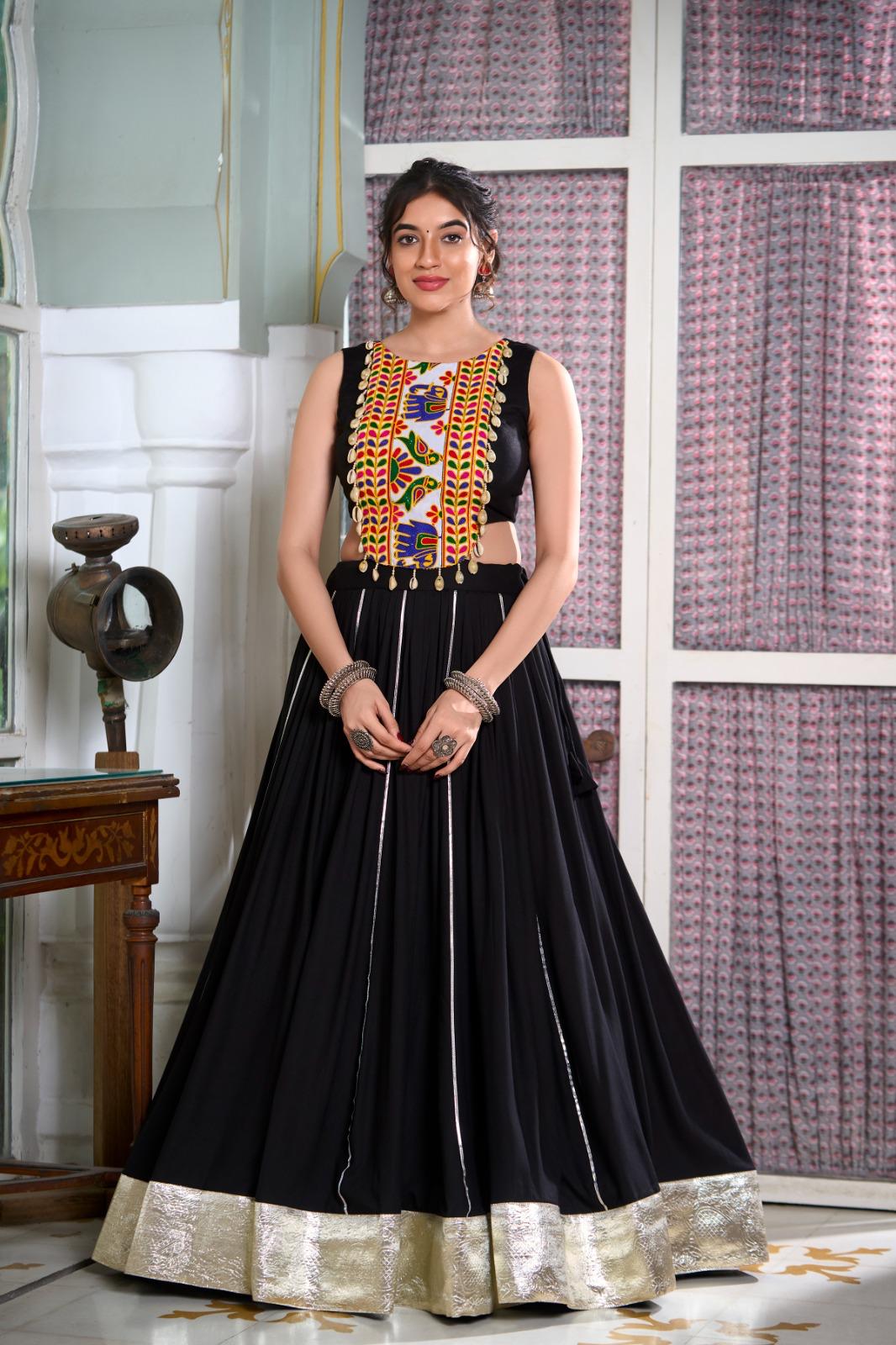 Designer Rayon Lehenga with Gamthi Work Blouse