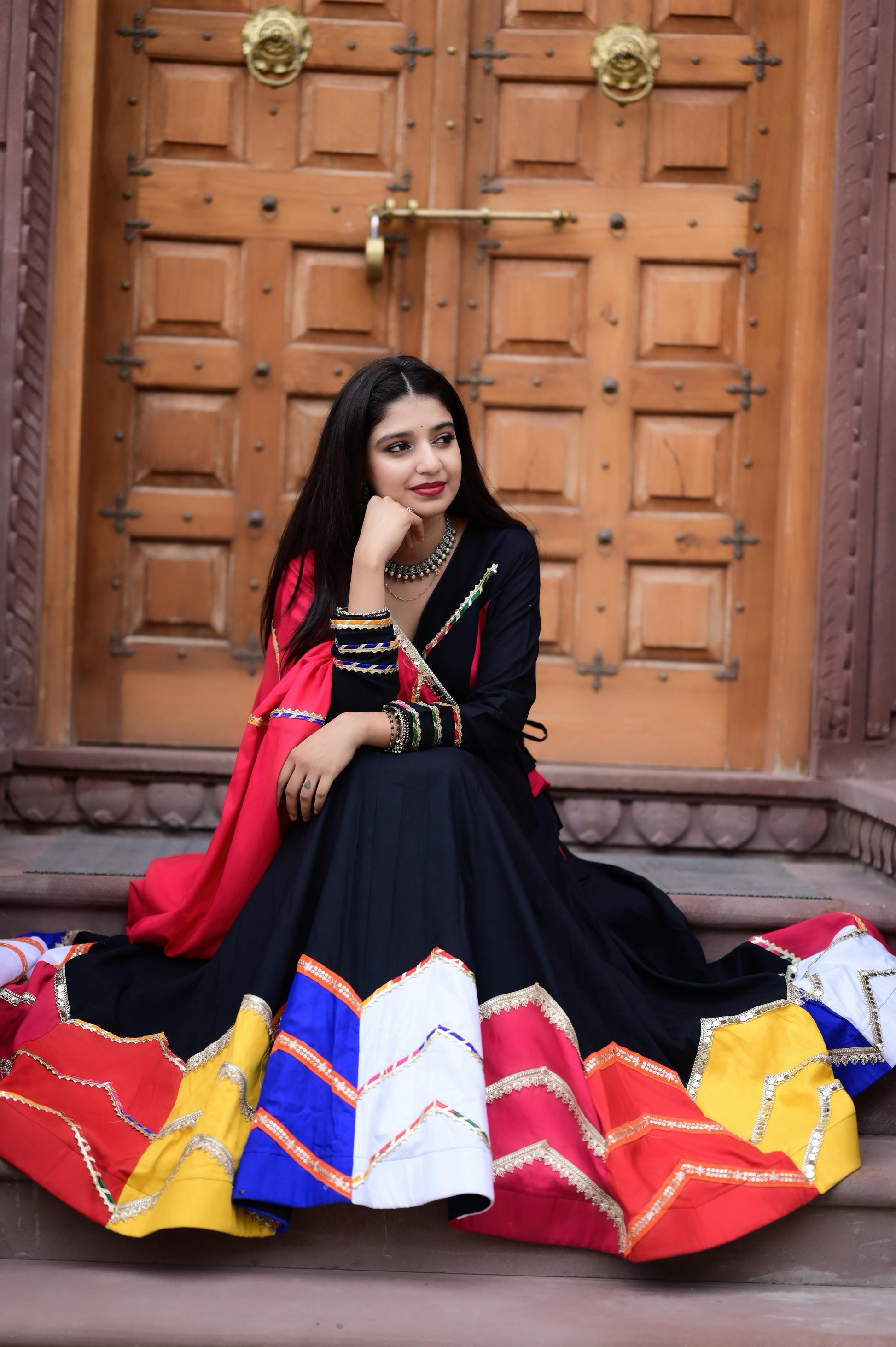 Designer Reyon Navratri Lehenga with Dupatta & Blouse