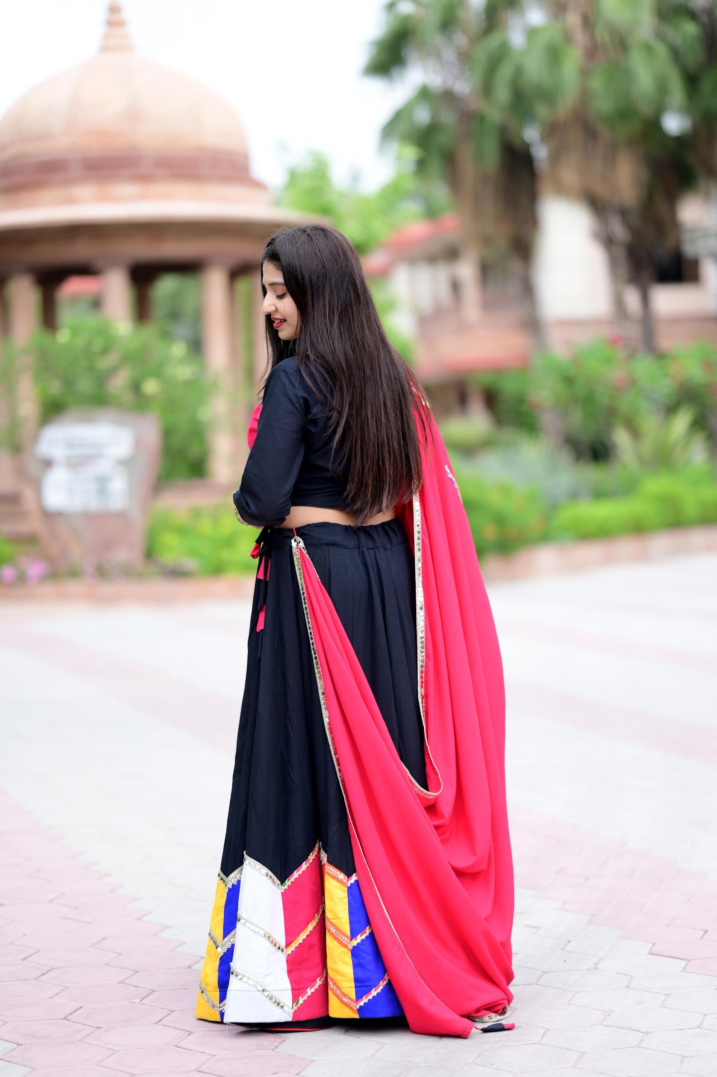 Designer Reyon Navratri Lehenga with Dupatta & Blouse