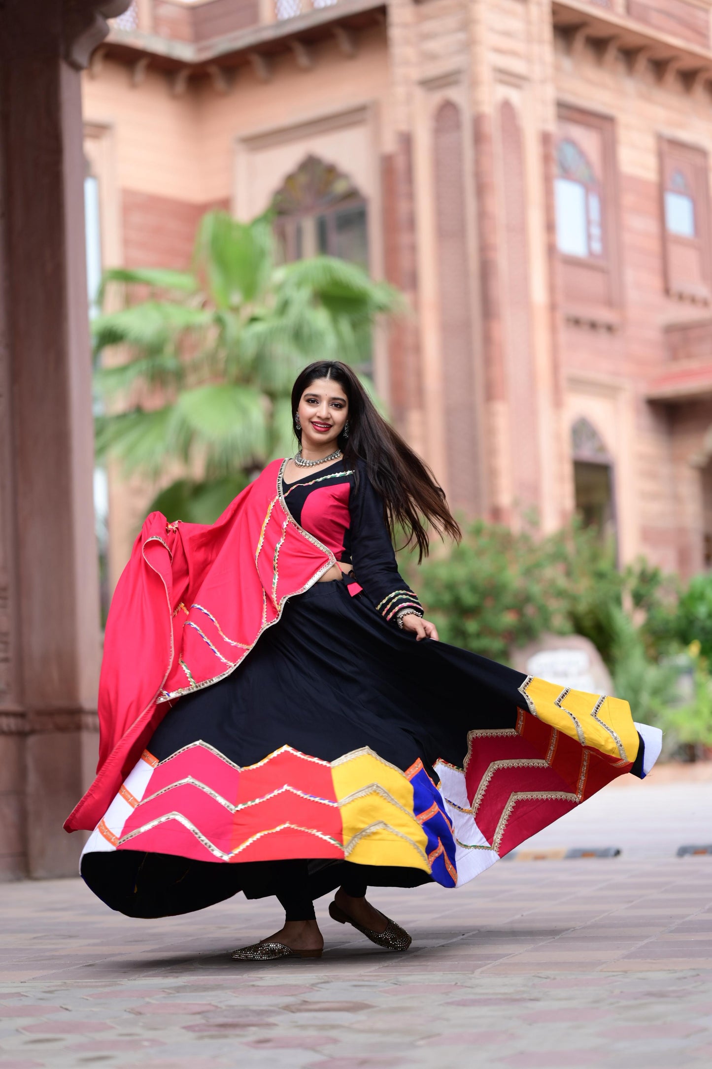 Designer Reyon Navratri Lehenga with Dupatta & Blouse