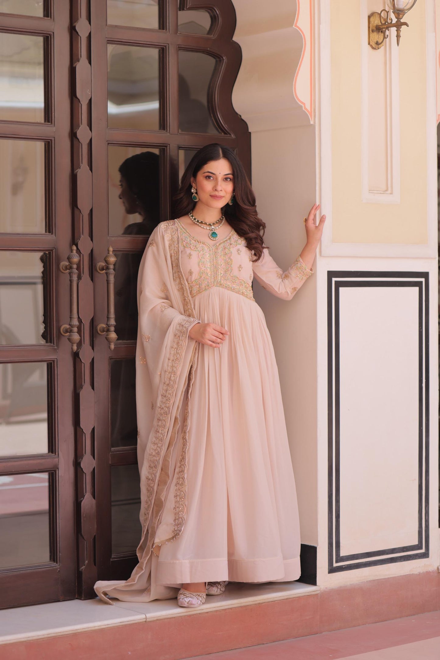Designer Star Georgette Gown with Dupatta for Women