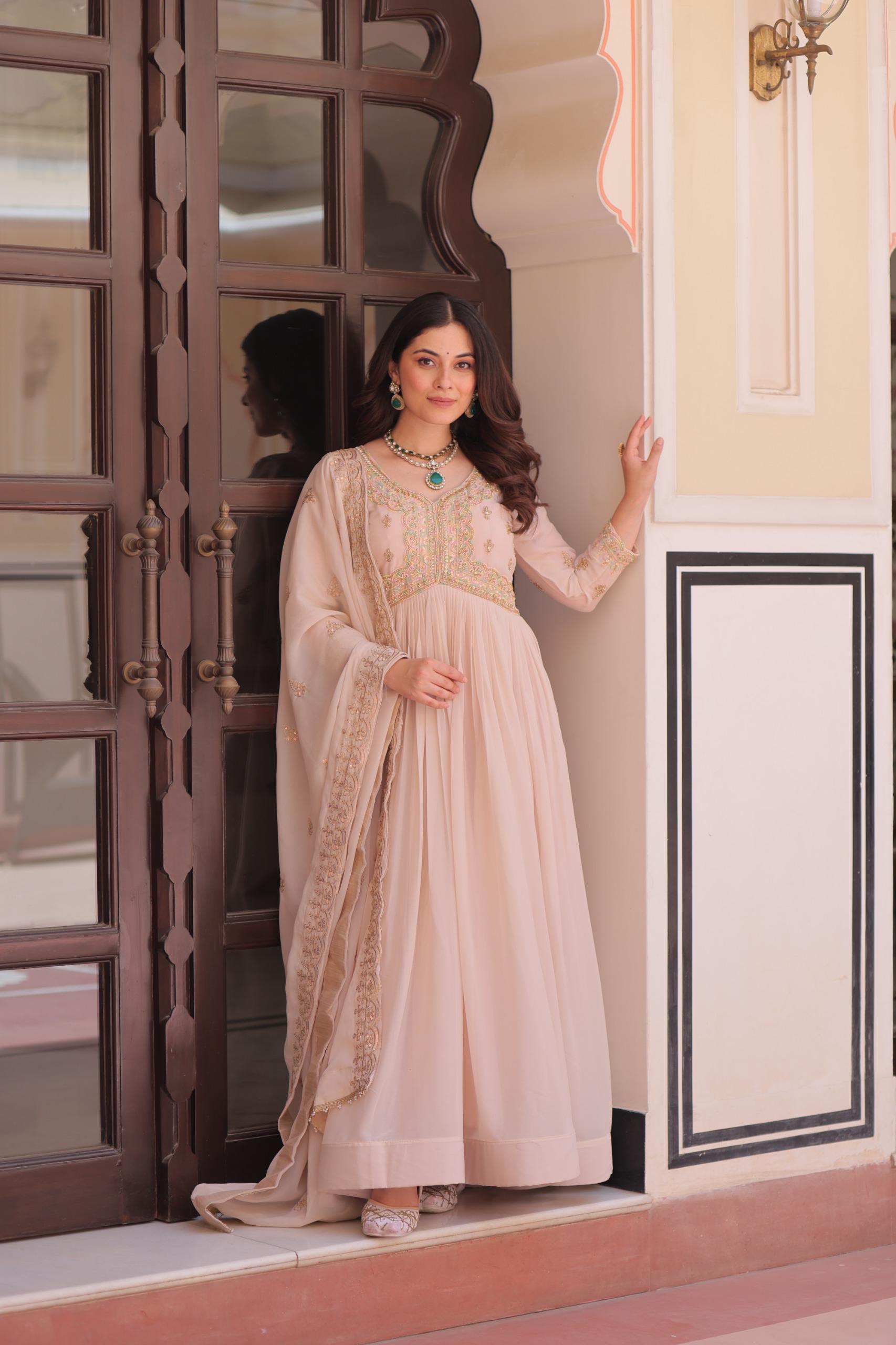 Designer Star Georgette Gown with Dupatta for Women